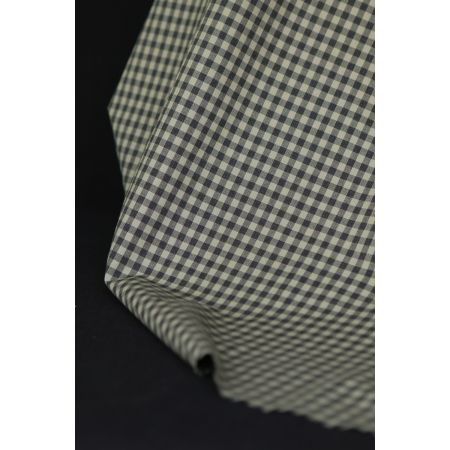 Coton vichy chiné kaki carreaux 5mm