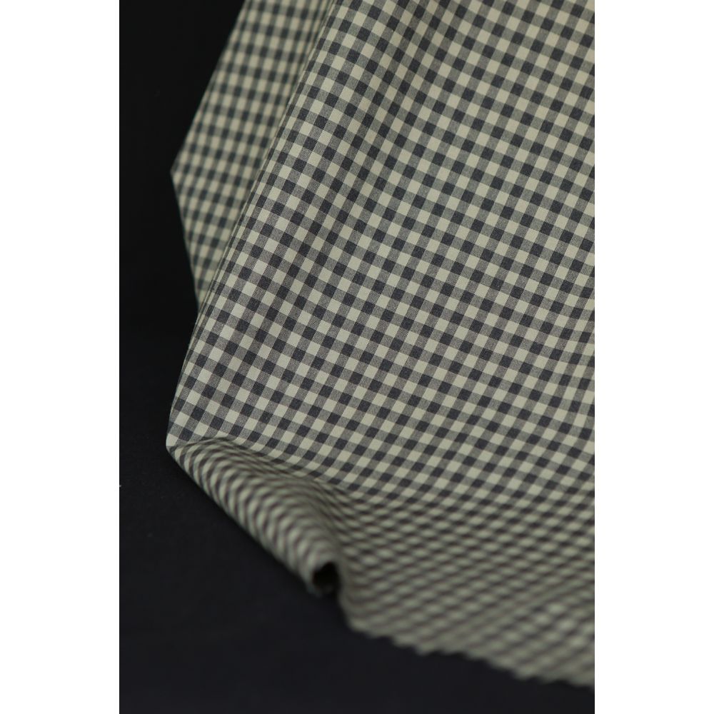 Coton vichy chiné kaki carreaux 5mm