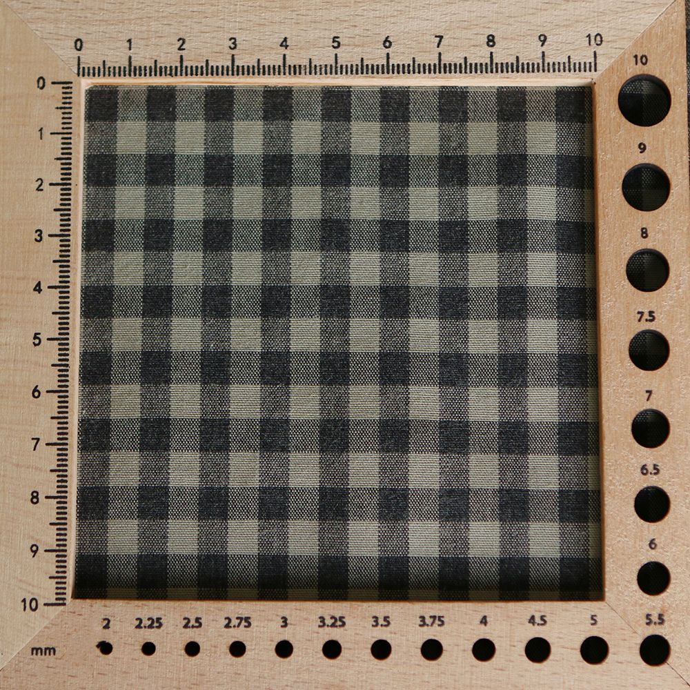 Coton vichy chiné kaki carreaux 5mm