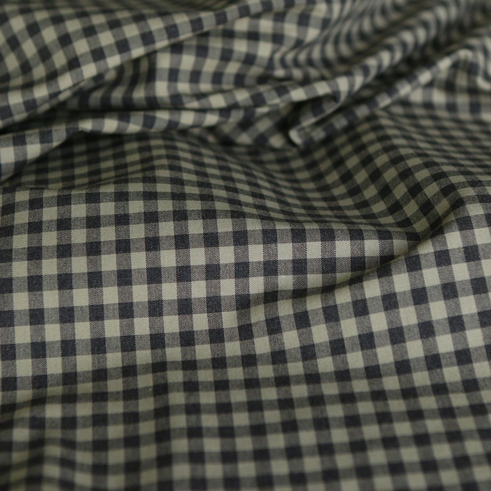 Coton vichy chiné kaki carreaux 5mm