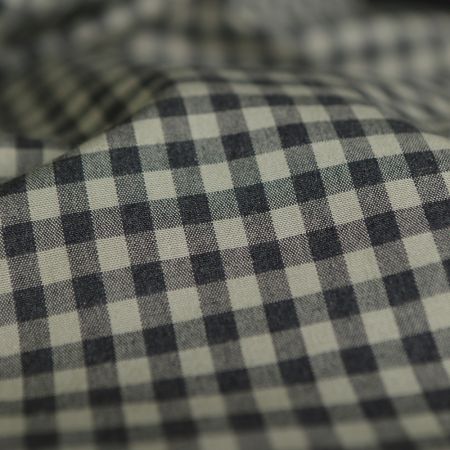 Coton vichy chiné kaki carreaux 5mm