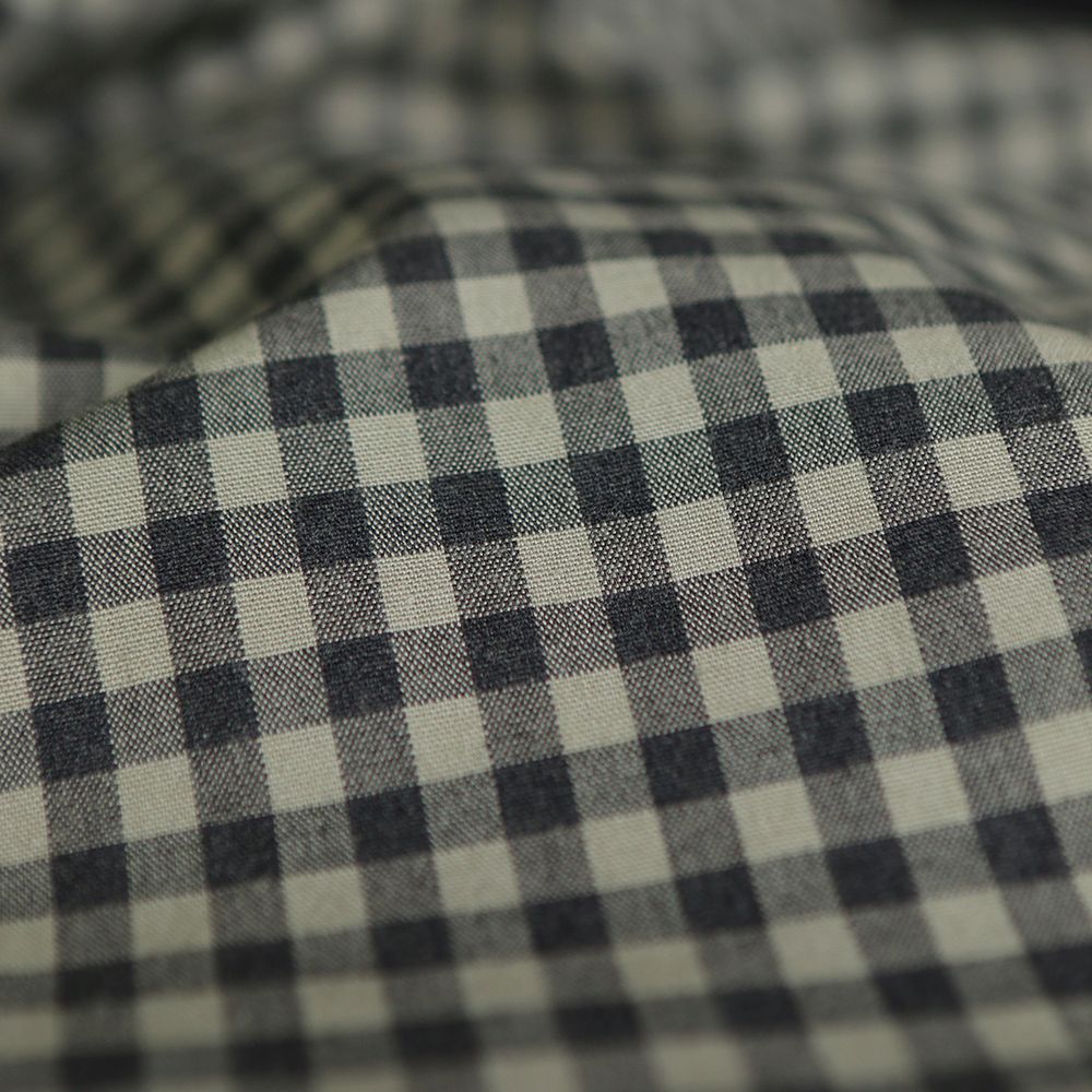 Coton vichy chiné kaki carreaux 5mm
