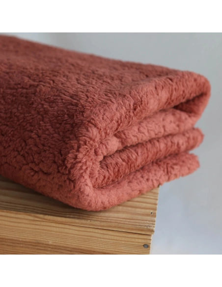 Colby - Fausse fourrure / Moumoute / Sherpa de coton rouille clair