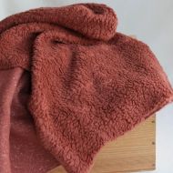 Colby - Fausse fourrure / Moumoute / Sherpa de coton rouille clair