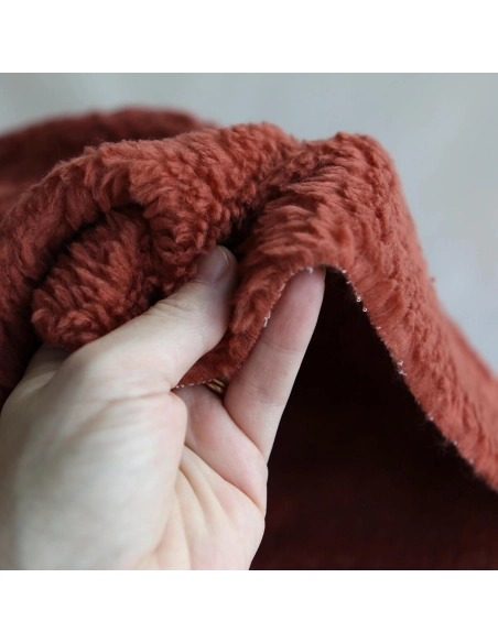 Colby - Fausse fourrure / Moumoute / Sherpa de coton rouille clair