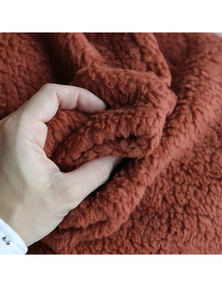Colby - Fausse fourrure / Moumoute / Sherpa de coton rouille clair