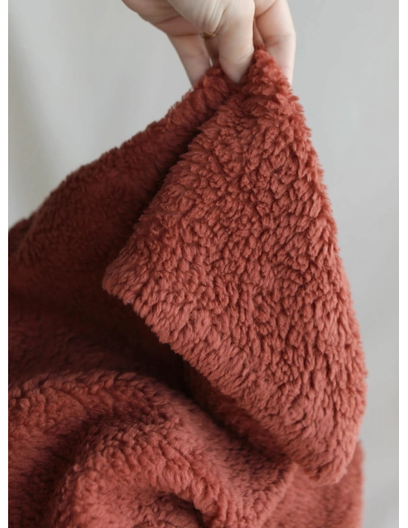 Colby - Fausse fourrure / Moumoute / Sherpa de coton rouille clair