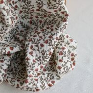 Madeleine - Double gaze de coton fond écru motif fleuri
