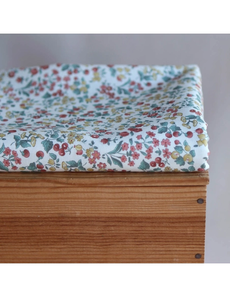 Caume - Tissu sergé / twill de coton organique imprimé fleuri