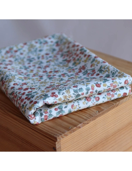 Caume - Tissu sergé / twill de coton organique imprimé fleuri