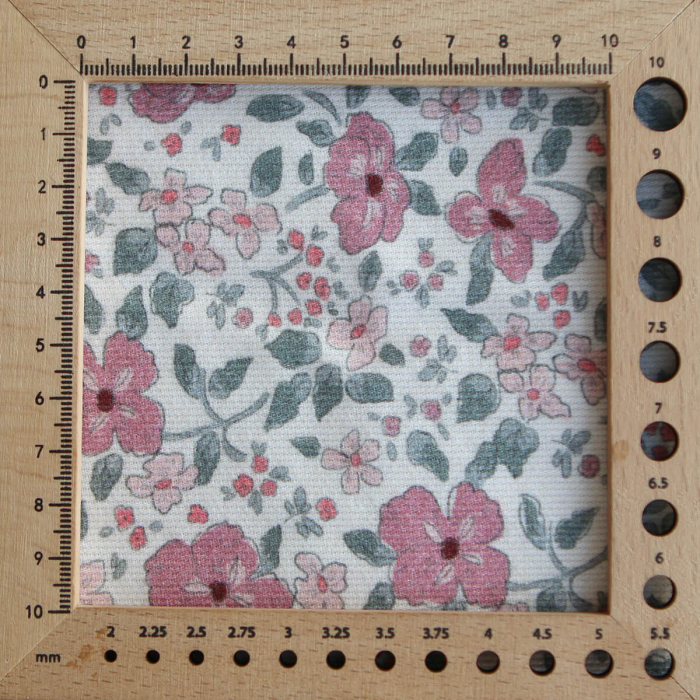 Flavie - Piqué de coton organique gratté imprimé fleuri