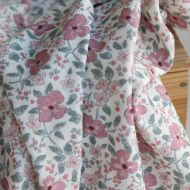 Flavie - Piqué de coton organique gratté imprimé fleuri