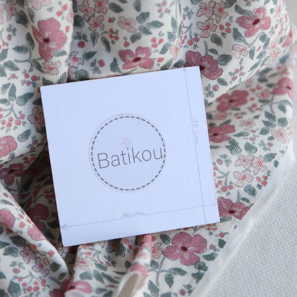 Flavie - Piqué de coton organique gratté imprimé fleuri