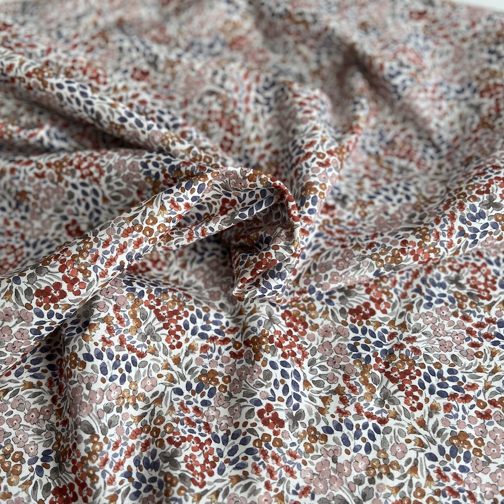 Annette - Batiste de coton SILKYNE à imprimé fleuri Tissus issus de l'agriculture biologique  - 4