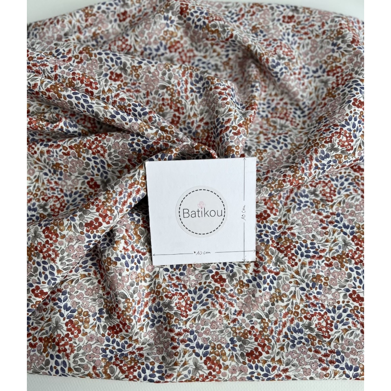 Annette - Batiste de coton SILKYNE à imprimé fleuri Tissus issus de l'agriculture biologique  - 6