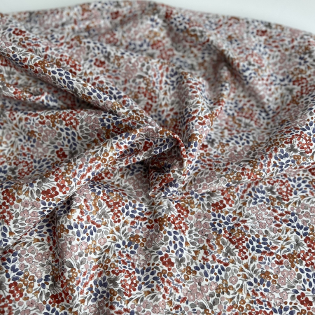 Annette - Batiste de coton SILKYNE à imprimé fleuri Tissus issus de l'agriculture biologique  - 1