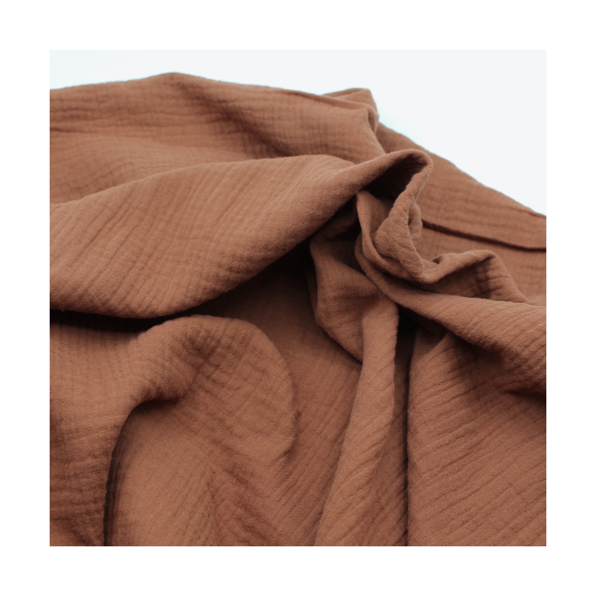 Double gaze de coton BIO unie noisette