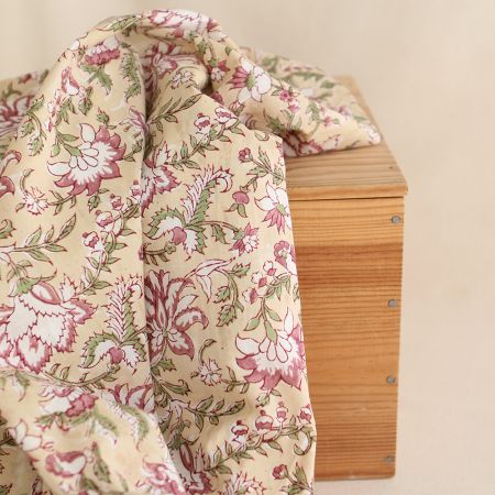 Diya - Tissu indien coton hand block traditionnel