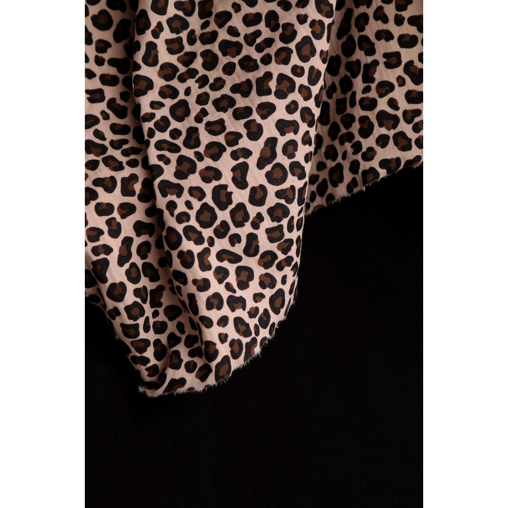 Lea - Double gaze coton BIO motif exclusif Graou fond nude