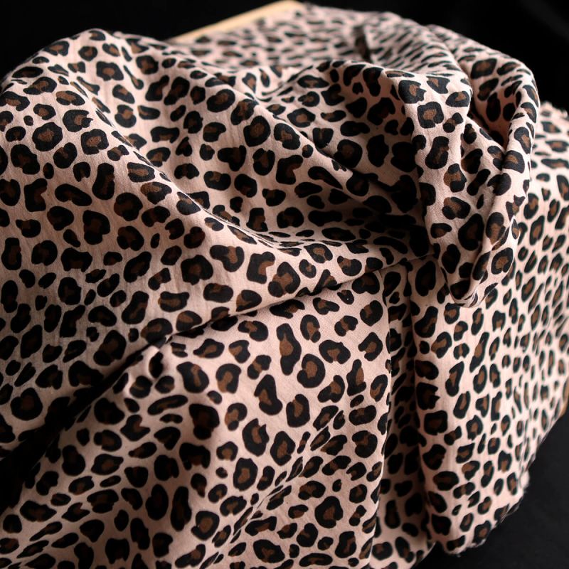 Lea - Double gaze coton BIO motif exclusif Graou fond nude