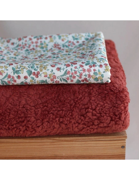 Caume - Tissu sergé / twill de coton organique imprimé fleuri