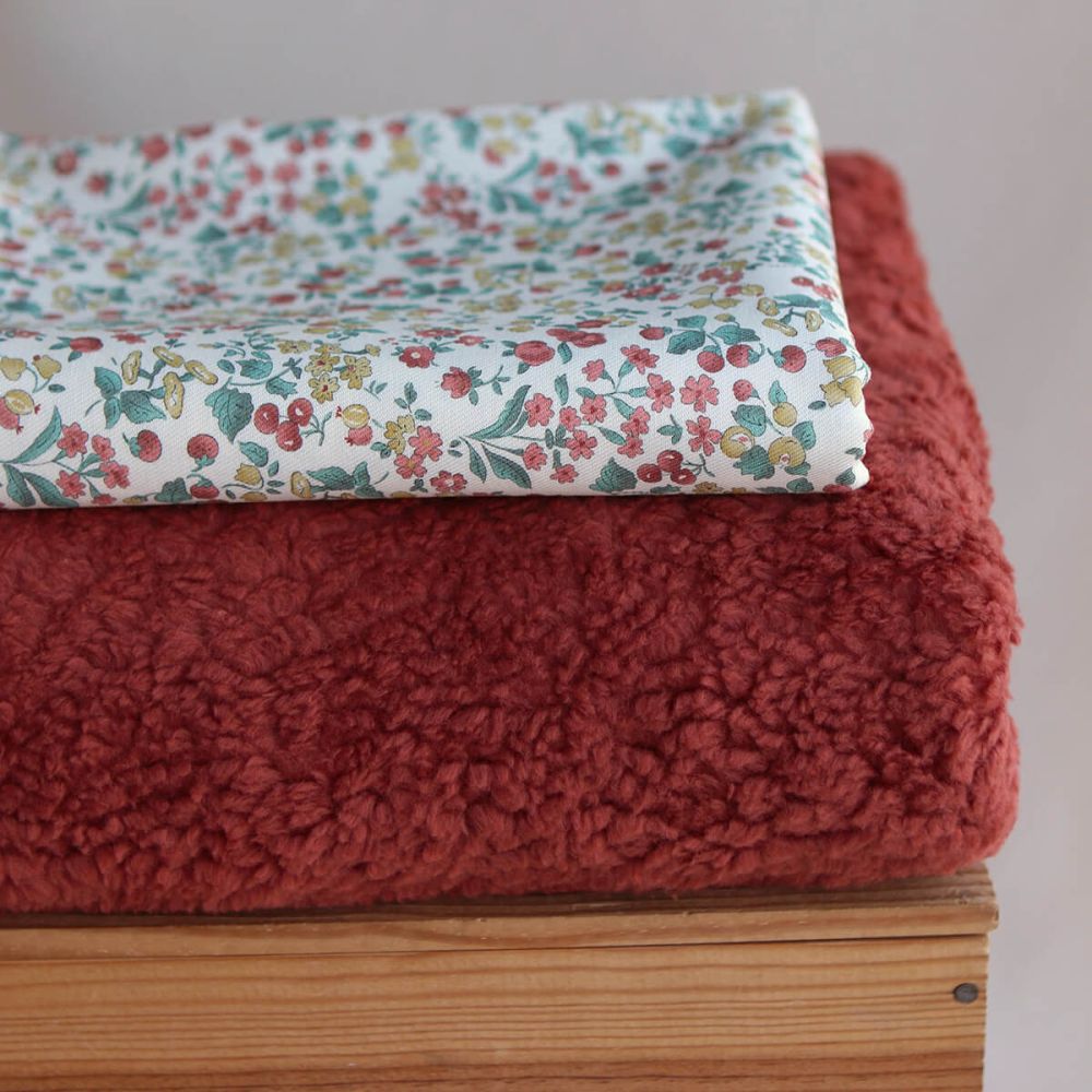 Caume - Tissu sergé / twill de coton organique imprimé fleuri