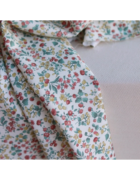 Caume - Tissu sergé / twill de coton organique imprimé fleuri