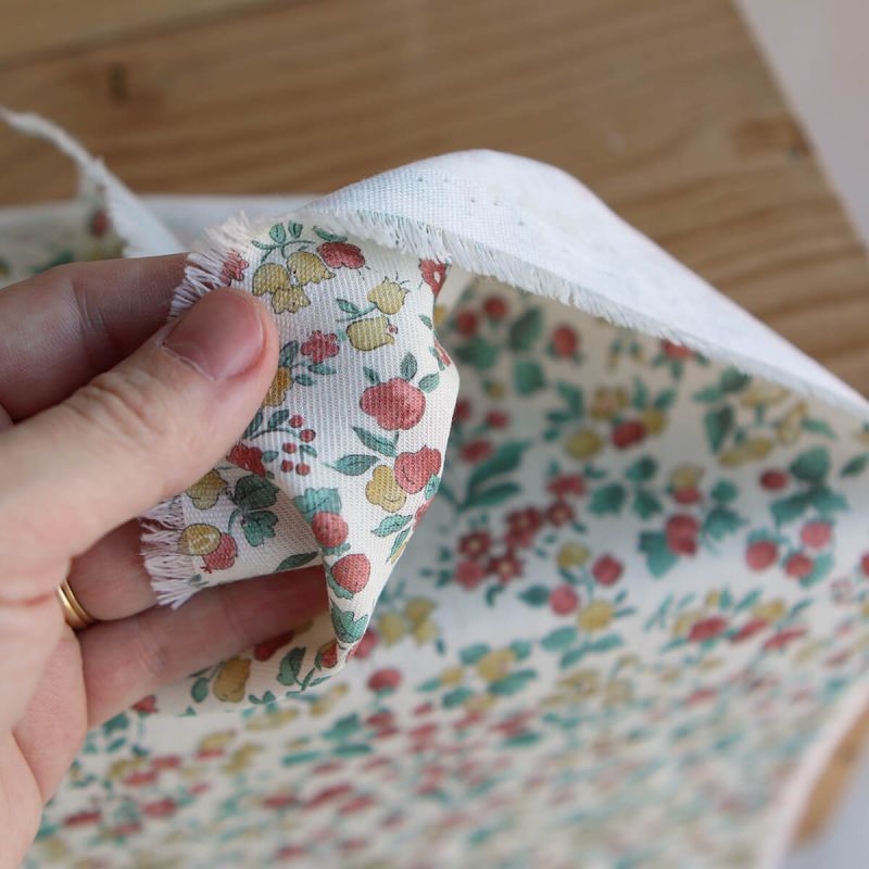 Caume - Tissu sergé / twill de coton organique imprimé fleuri