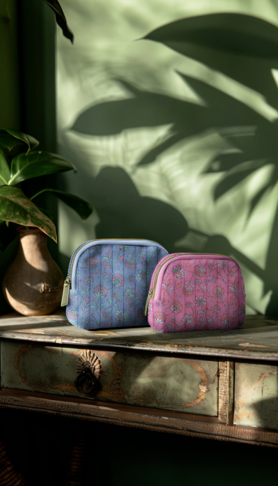 Maryse - Matelassé double gaze de coton fond rose