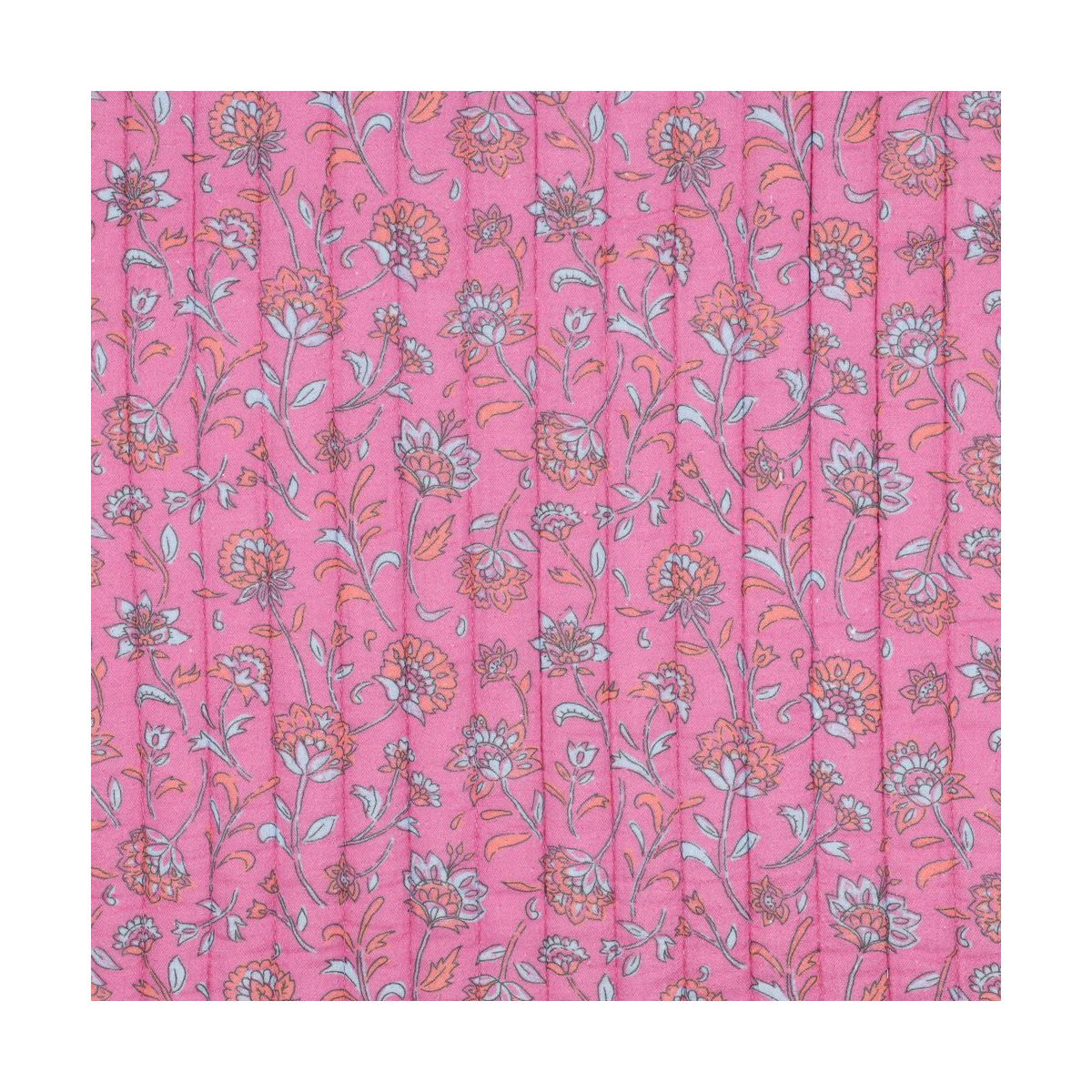Maryse - Matelassé double gaze de coton fond rose