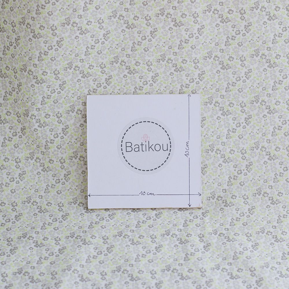 Batiste de coton BIO douce petit motif fleuri