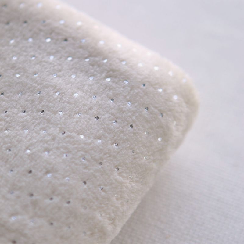 Polaire douce beige motif pois argentés