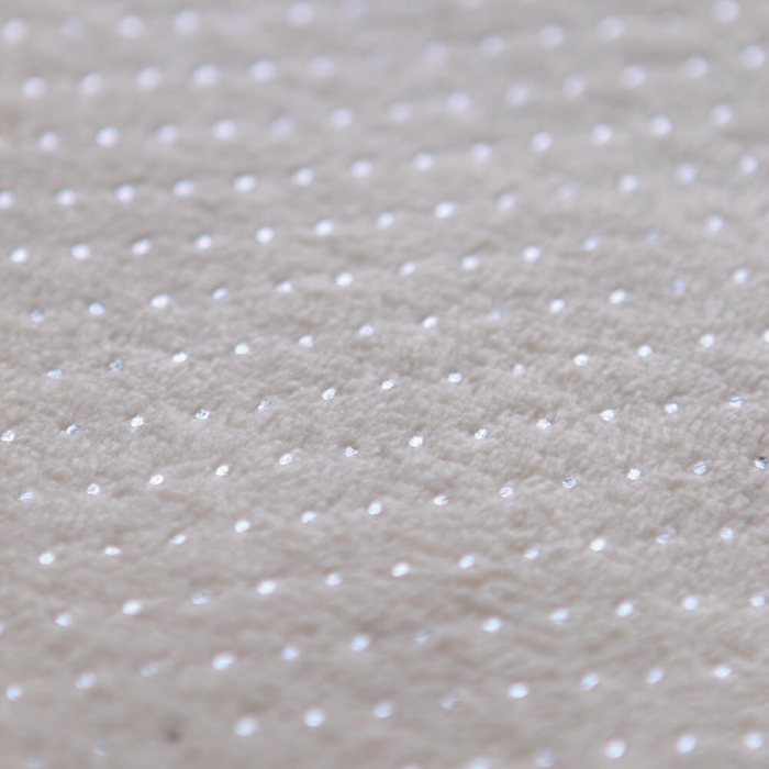 Polaire douce beige motif pois argentés