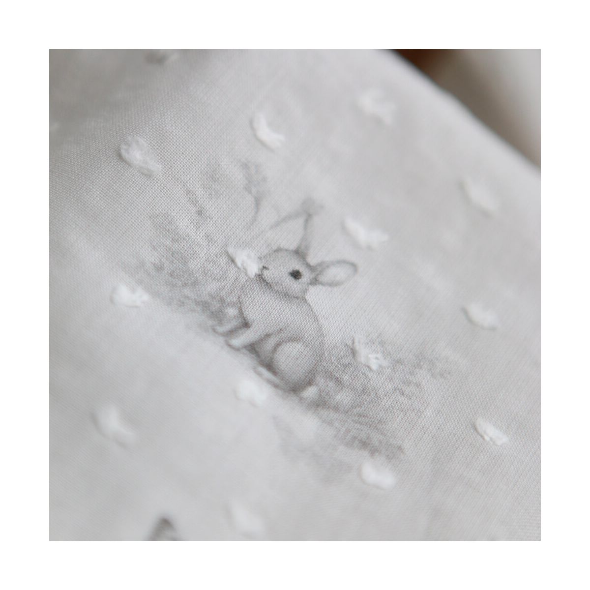 Oswald - Plumetis de coton imprimé animaux de la forêt gris