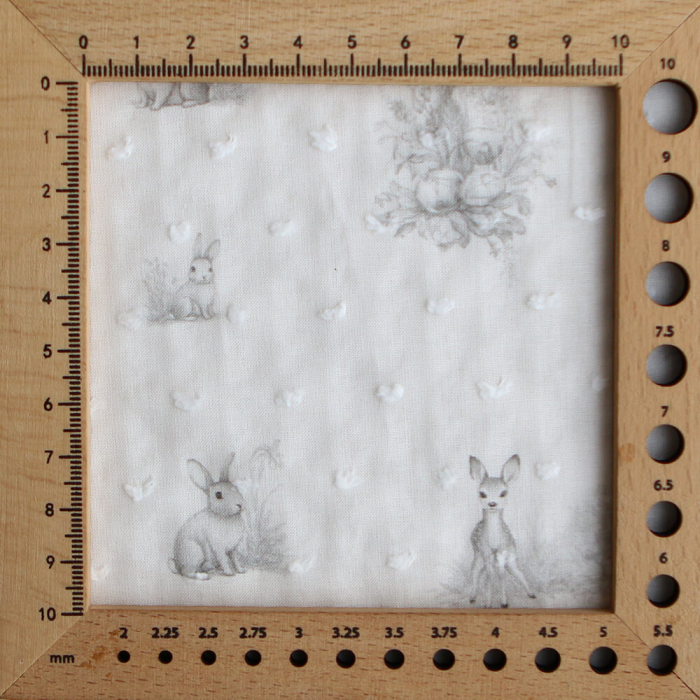 Oswald - Plumetis de coton imprimé animaux de la forêt gris