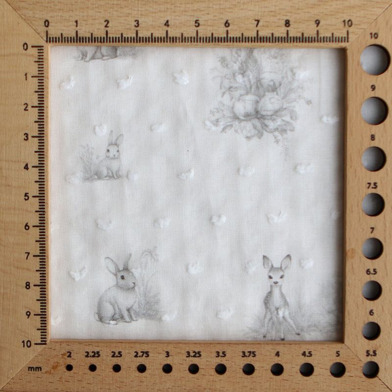 Oswald - Plumetis de coton imprimé animaux de la forêt gris