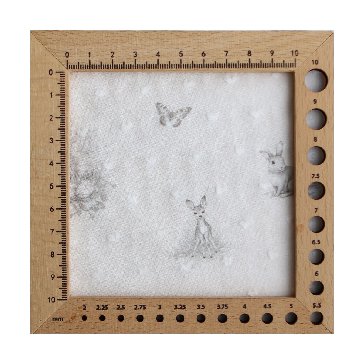 Oswald - Plumetis de coton imprimé animaux de la forêt gris