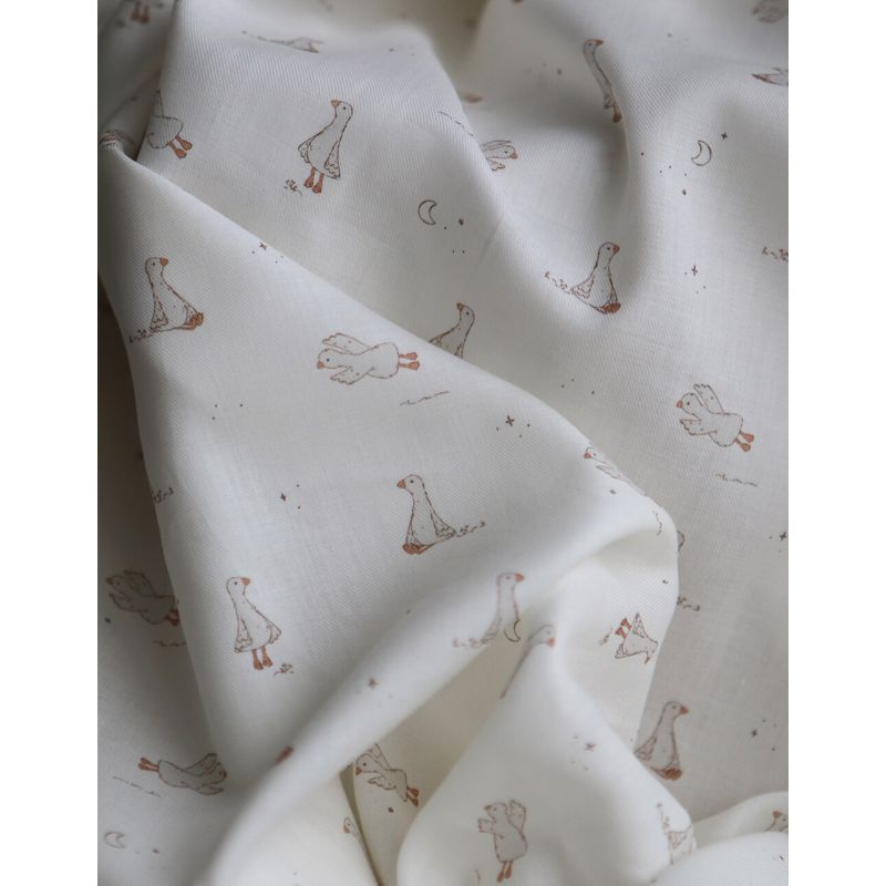 Anatole - Tissu sergé / twill fin coton organique imprimé petites oies