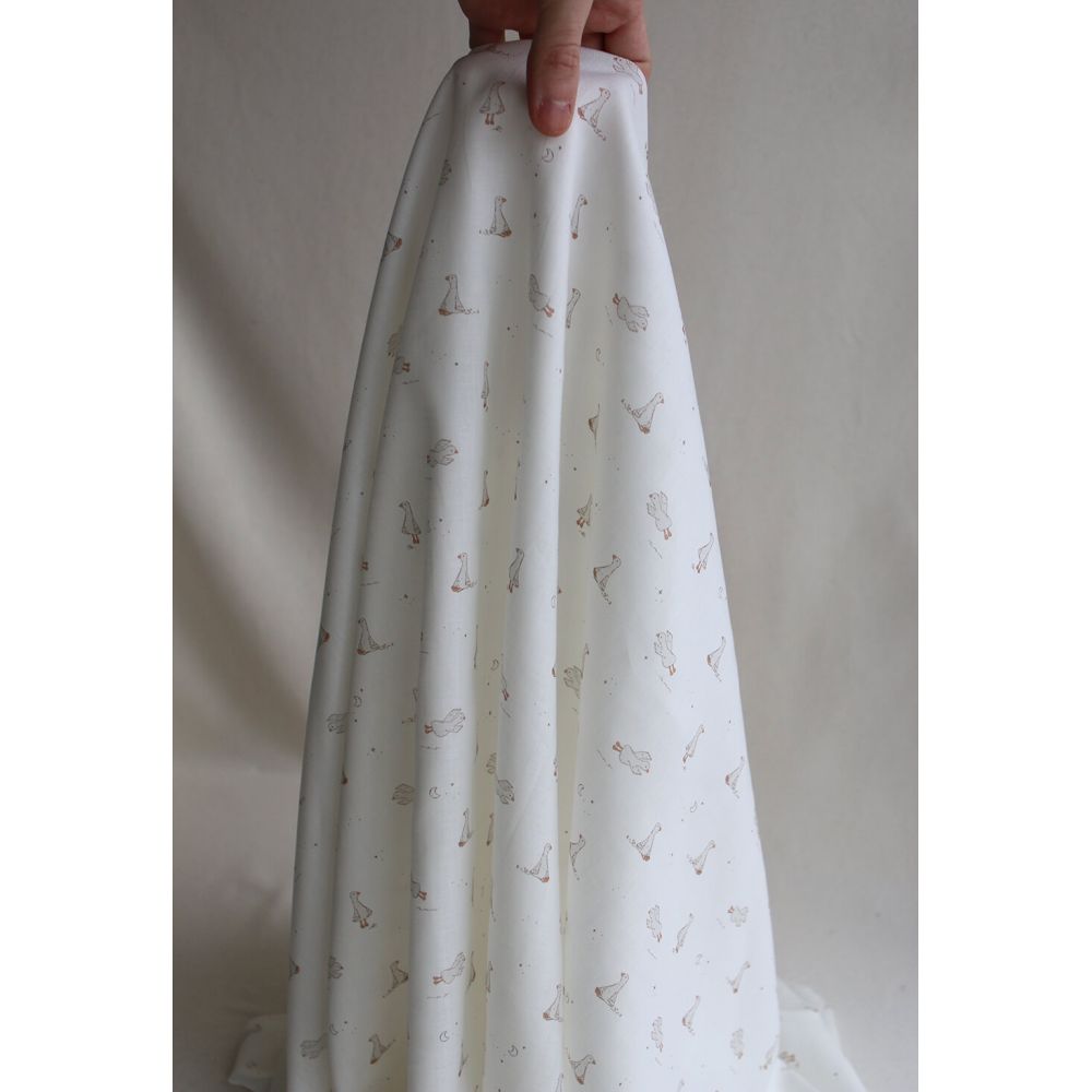 Anatole - Tissu sergé / twill fin coton organique imprimé petites oies
