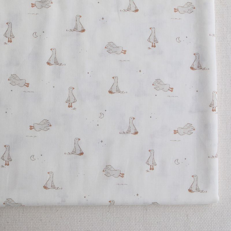 Anatole - Tissu sergé / twill fin coton organique imprimé petites oies