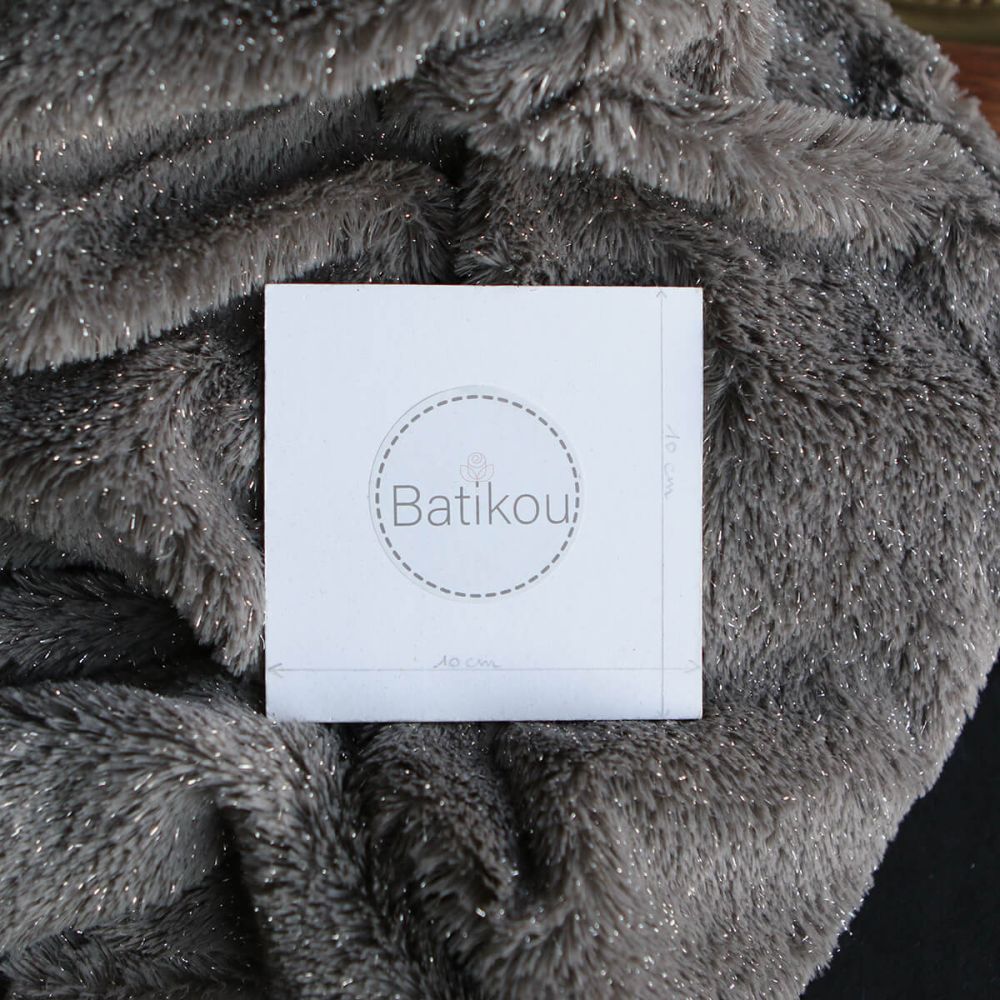 Meora - fausse fourrure / moumoute sherpa lurex taupe