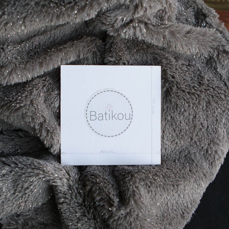 Meora - fausse fourrure / moumoute sherpa lurex taupe