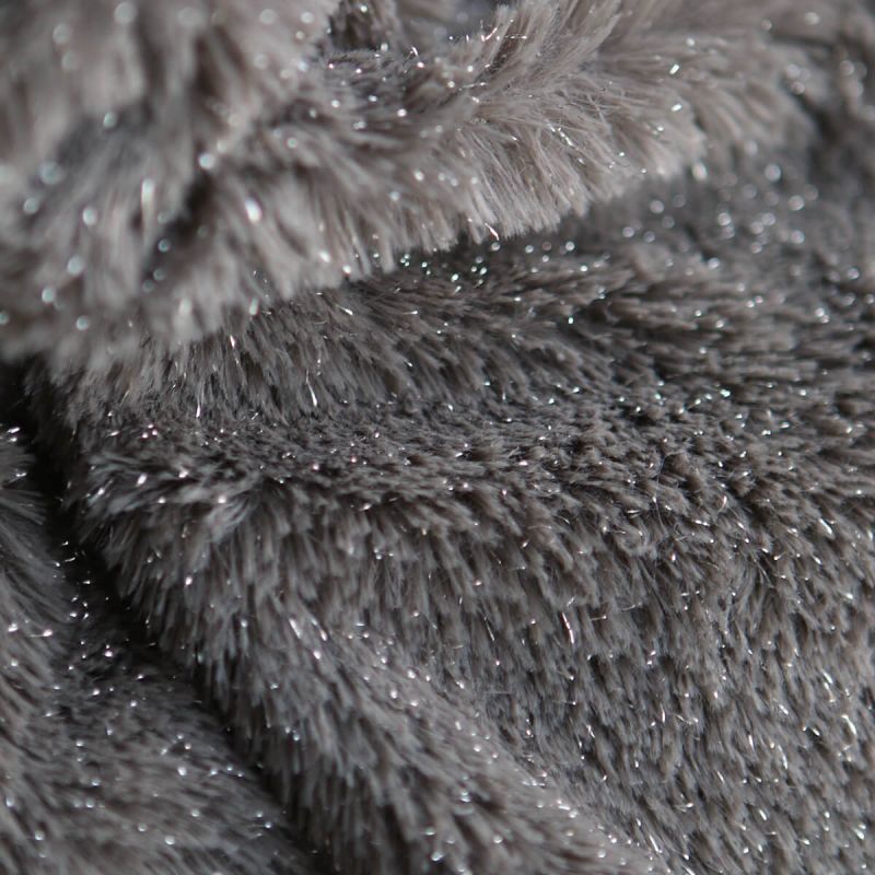 Meora - fausse fourrure / moumoute sherpa lurex taupe