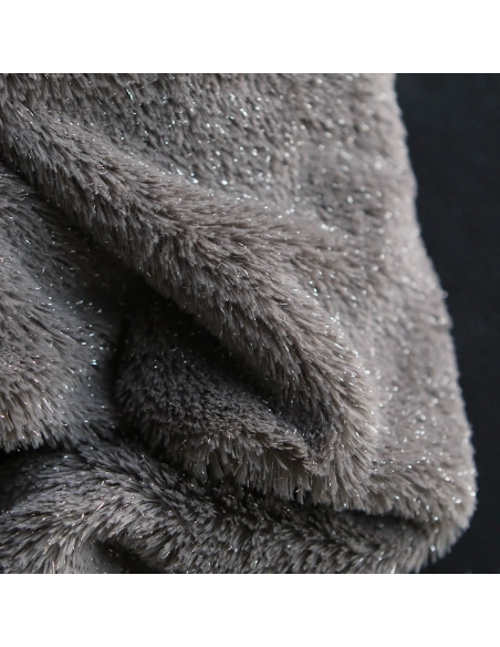 Meora - fausse fourrure / moumoute sherpa lurex taupe