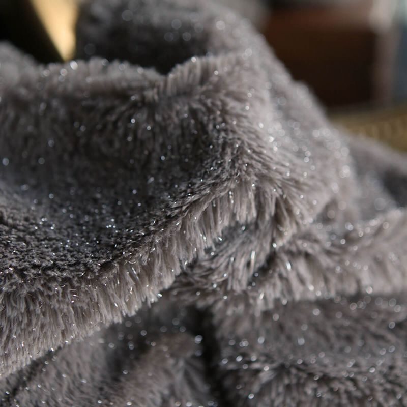 Meora - fausse fourrure / moumoute sherpa lurex taupe