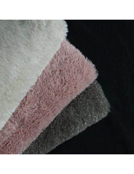 Meora - fausse fourrure / moumoute sherpa lurex taupe