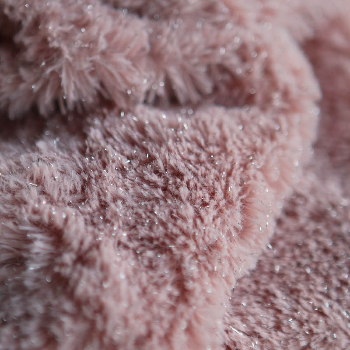 Meora - fausse fourrure / moumoute sherpa lurex nude rose