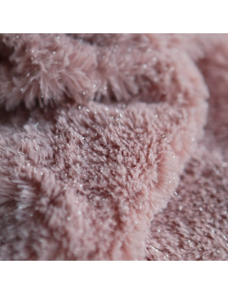 Meora - fausse fourrure / moumoute sherpa lurex nude rose