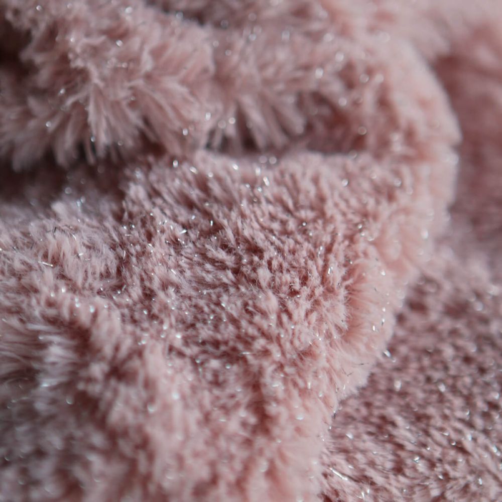 Meora - fausse fourrure / moumoute sherpa lurex nude rose