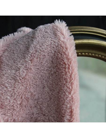 Meora - fausse fourrure / moumoute sherpa lurex nude rose